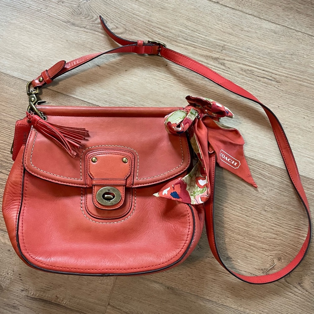 COACH VTG limited edition 70th anniversary New Willis Crossbody orange leather